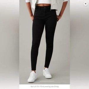 Black American Eagle High-Rise Skinny Jeans (LONG)